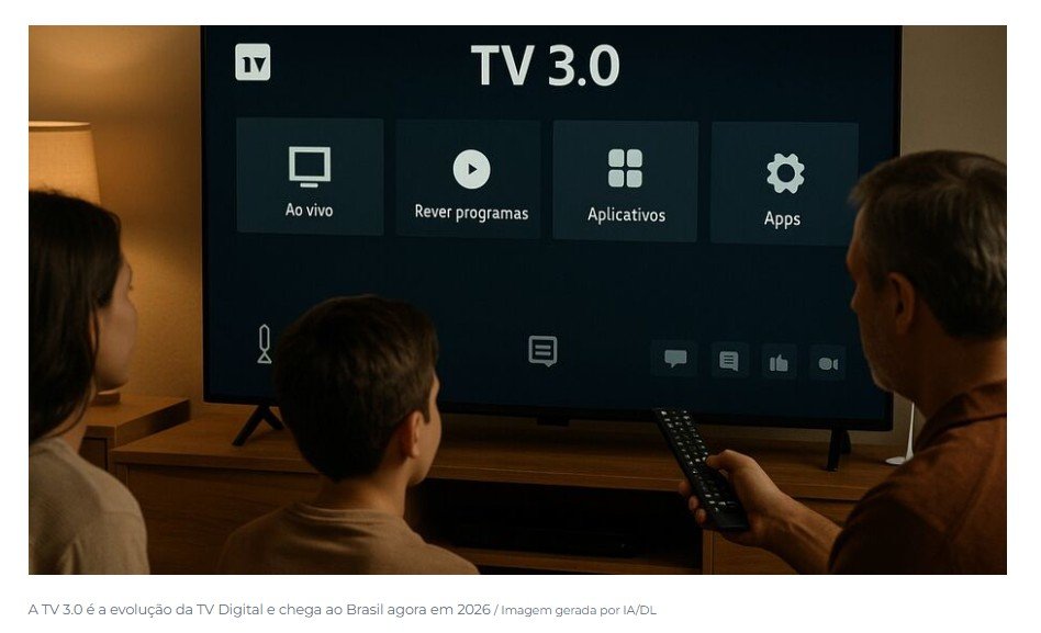 TV 3.0 está chegando ao Brasil com nova tecnologia; você vai precisar trocar de aparelho?
