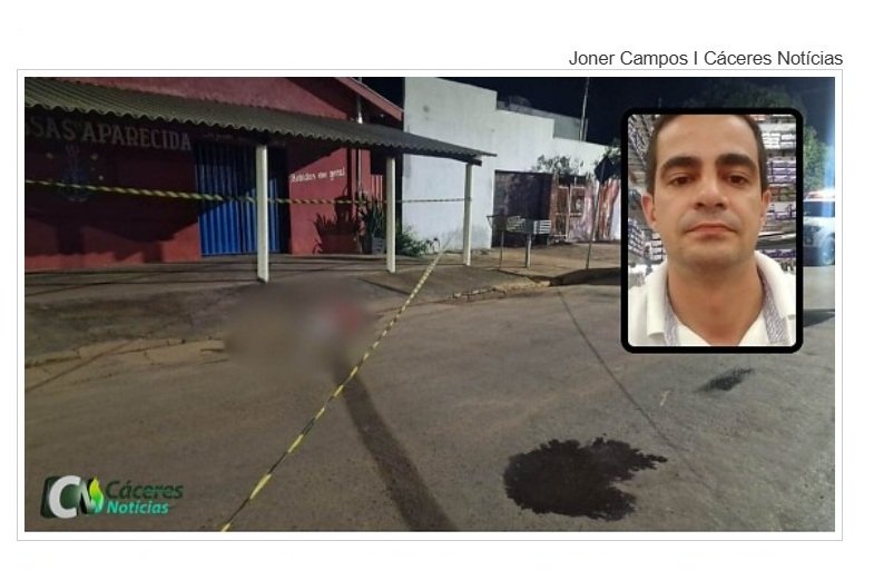 Farmacêutico é vítima de execução a tiros na madrugada na frente de bar em cidade de MT.