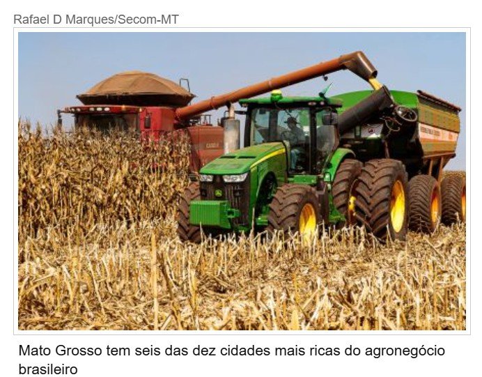 MT tem 6 cidades entre as 10 mais ricas do agro, mostra estudo