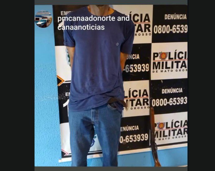 PM de Canaã prende autor de homicídio com tiros na cabeça da vitima na zona rural da cidade.