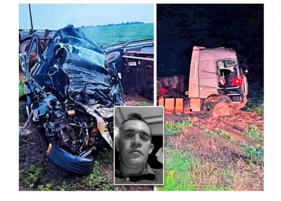 Itanhangá: Motorista morre após bater de frente com carreta e carro ficar totalmente destruído
