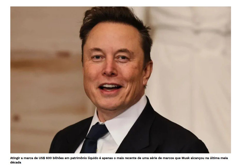 Elon Musk se Torna a Primeira Pessoa da História a Valer US$ 600 Bilhões
