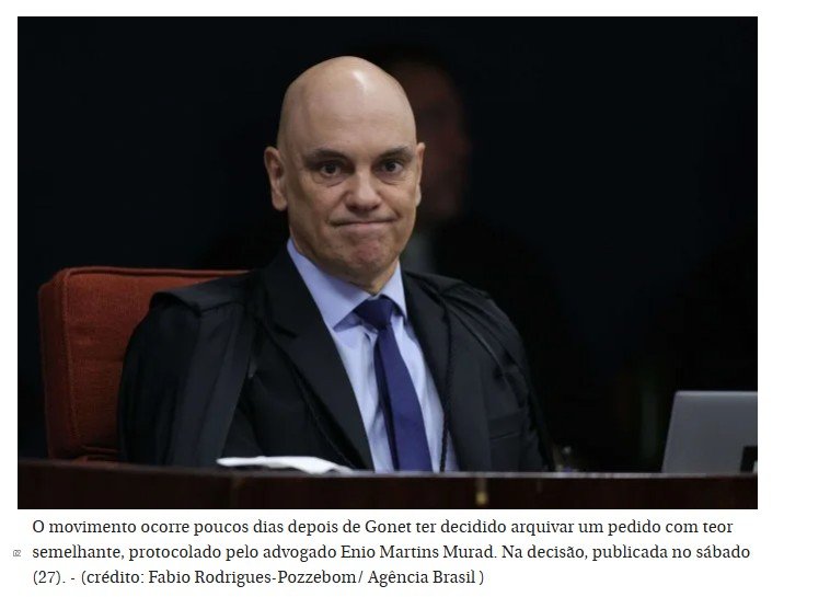 PGR recebe nova representação contra Moraes no caso Banco Master