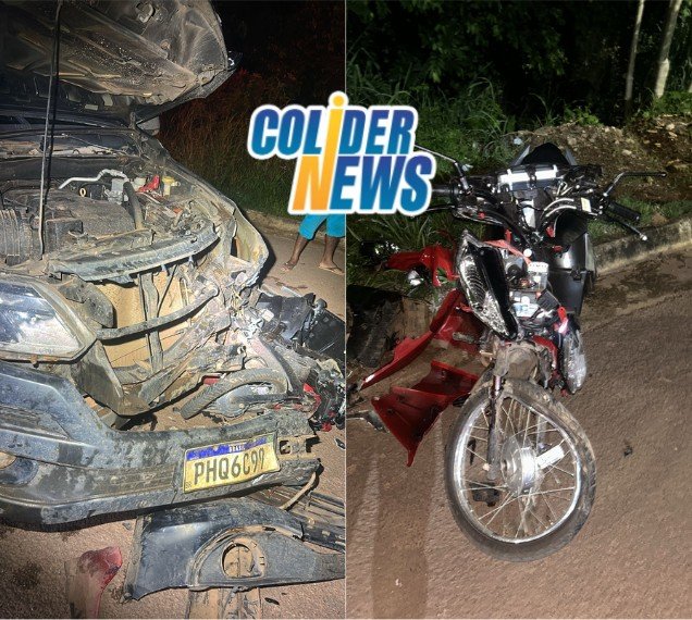 Grave acidente entre veiculos deixa mulher com varias fraturas em Colíder. (Video)