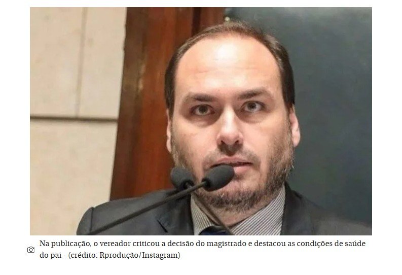 Carlos se pronuncia após Moraes negar prisão domiciliar de Bolsonaro