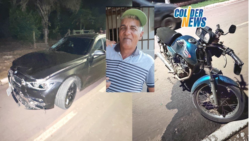 Motociclista de 58 anos em Colíder morreu em acidente na entrada do bairro Bom Jesus. (Vídeo)