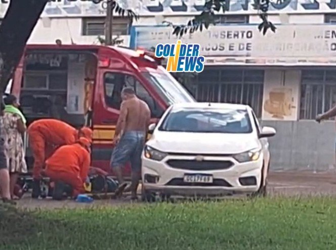 GCM de Colíder registrou acidente entre Biz com Onix na rotatoria da Daury. (Vídeo)
