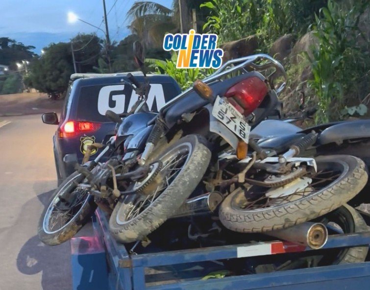 GCM de Colíder fecha a ocorrência de furtos do pátio com sete motos apreendidas. (Vídeo)