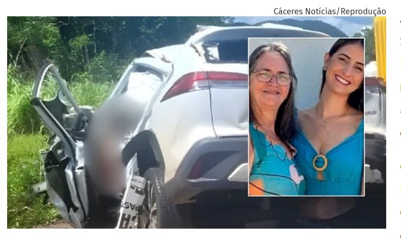 Mãe e filha morrem após colisão com caminhão na BR-070