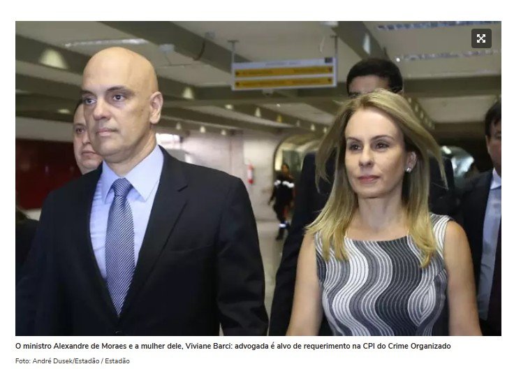 CPI do Crime Organizado: Senadores pedem quebra de sigilo bancário e fiscal da mulher de Moraes