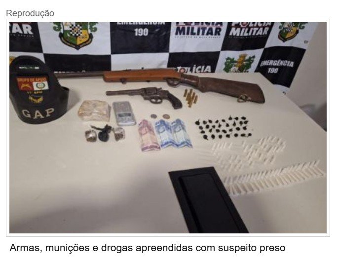 PM prende faccionado por tráfico e apreende drogas e fuzil
