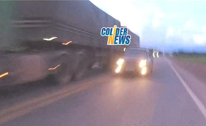 Imprudência em ultrapassagem quase termina em tragédia na BR-163. (Vídeo)