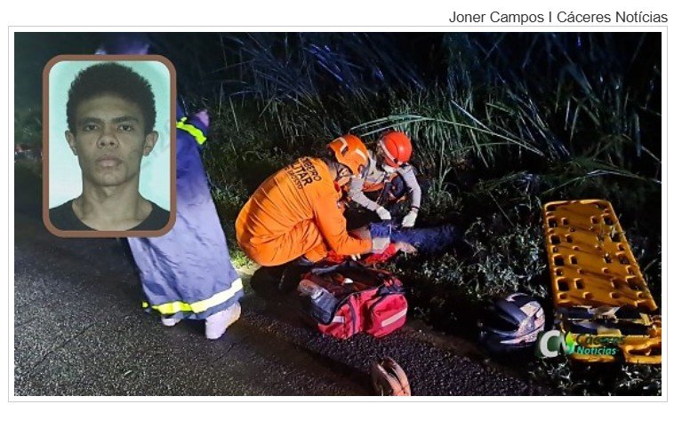 Jovem morre e passageira fica gravemente ferida após caminhonete atingir moto no acostamento da BR-174