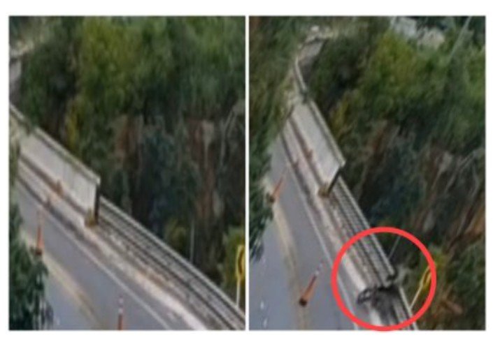 Motociclista perde controle e quase cai no Portão do Inferno; vídeo
