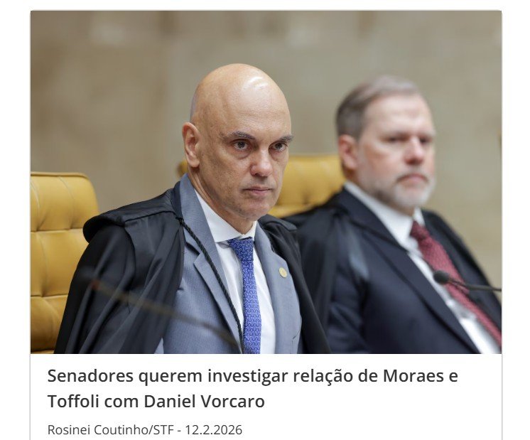 Senadores alcançam mínimo de assinaturas para criar CPI contra Moraes e Toffoli