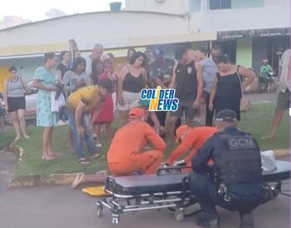Gari da prefeitura de Colíder é atropelado dentro de rotatória. (Vídeo)