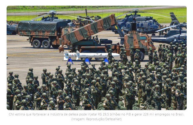Brasil pode transformar a indústria de defesa em máquina de empregos, tecnologia e soberania, com impacto de R$ 29,5 bilhões no PIB e novo fôlego ao poder militar