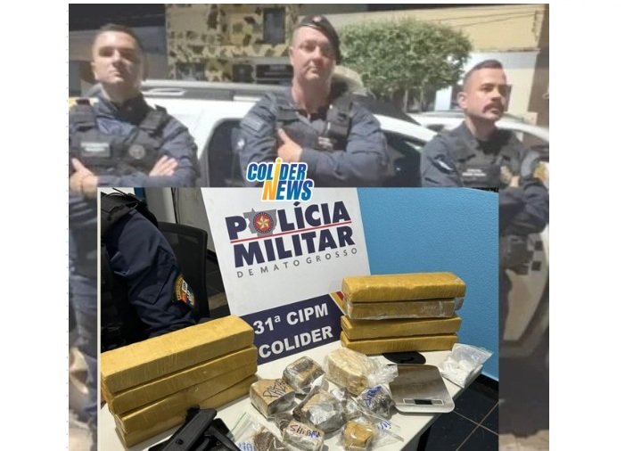 PM de Colíder apreendeu quase 12kg de entorpecentes. (Vídeo)