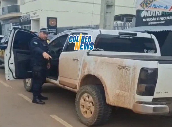 Caminhonete S-10 e apreendida pela GCM de Colíder com menor na direção. (Vídeo)