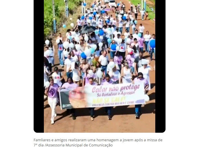 Amigos e familiares de Itaúba fazem caminhada em homenagem a jovem atropelada e morta