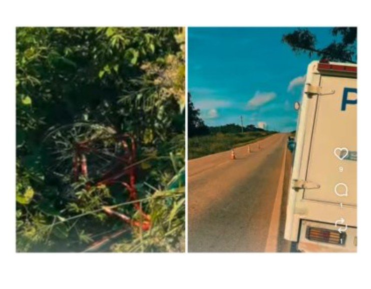 Idoso morre ao ser atropelado por caminhão e arremessado em ribanceira em Carlinda.