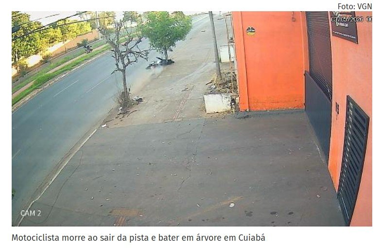 Motociclista morre ao sair da pista e bater em árvore