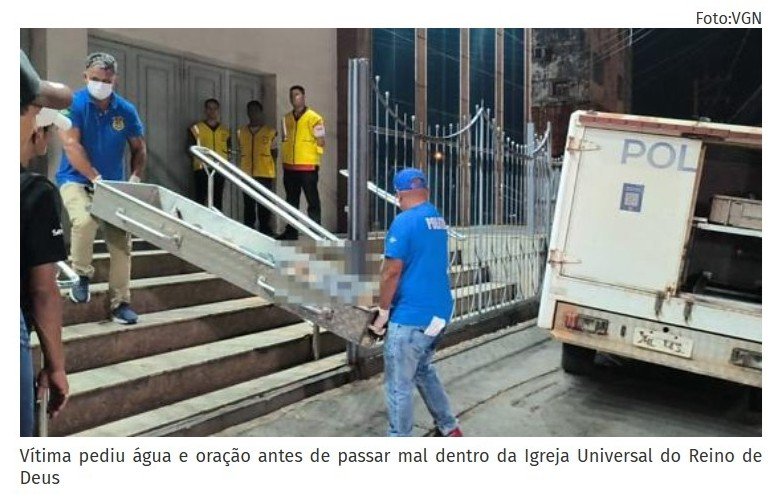 Homem pede oração em igreja e é encontrado morto