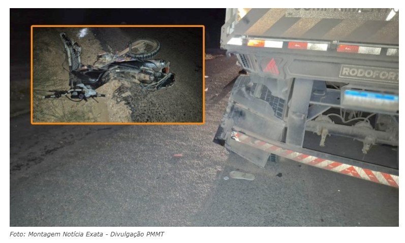 Motociclista morre após colisão com carreta estacionada em Carlinda
