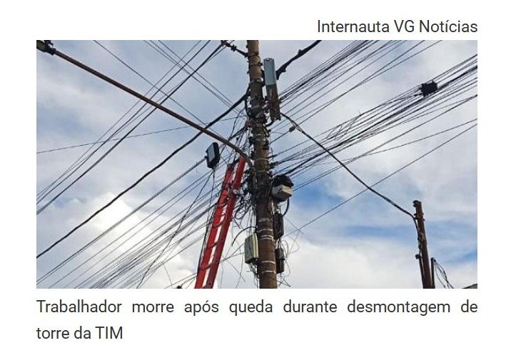 Trabalhador morre após queda durante desmontagem de torre de telefonia;