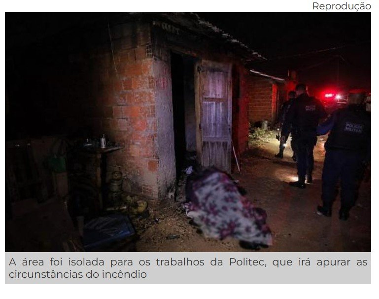 Homem de 45 anos morre carbonizado em incêndio dentro da própria casa