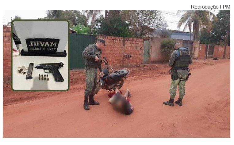 Suspeito demonstrando nervosismo é preso pelo Juvam com pistola 9mm em bolsa a tiracolo