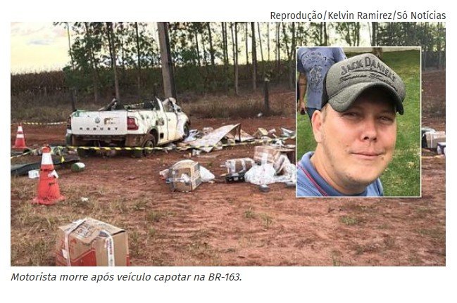 Motorista morre após veículo capotar na BR-163