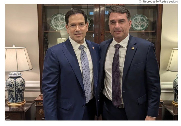 Flávio encontra Rubio e JD Vance e discute facções e decretos de Lula. Vídeo