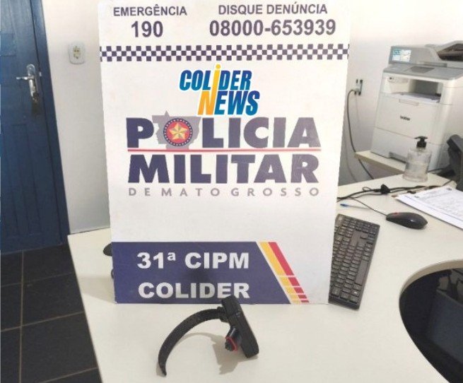 PM de Colíder localiza tornozeleira eletrônica abandonada.