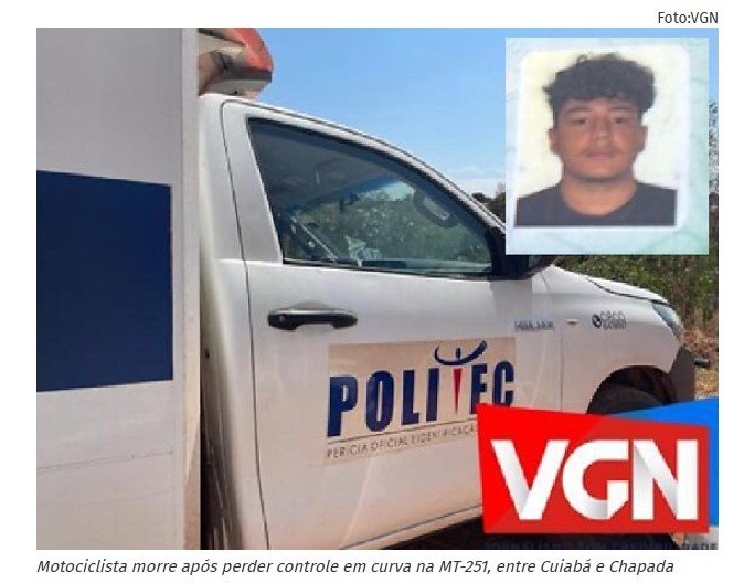 Motociclista morre após perder controle em curva na MT-251, entre Cuiabá e Chapada