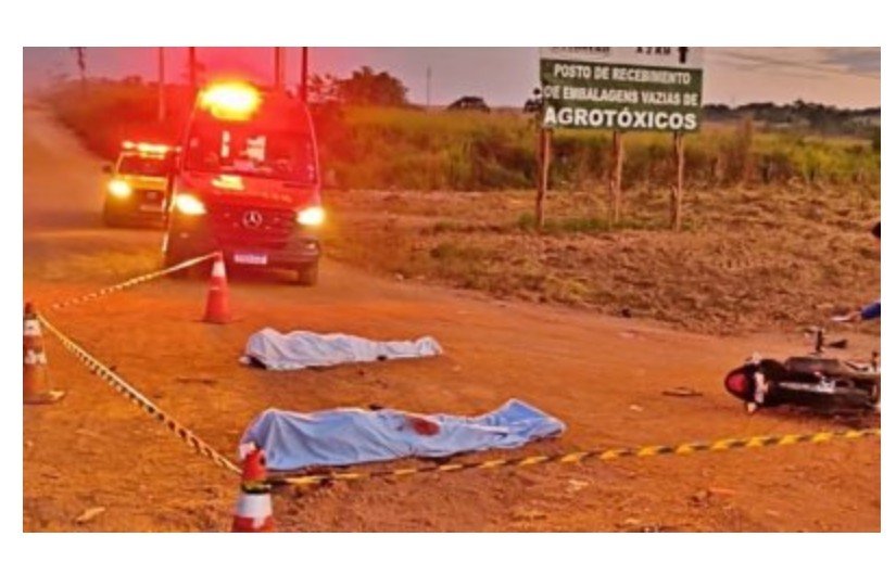 Batida entre moto e carro mata dois homens em estrada de terra de Guarantã do Norte.