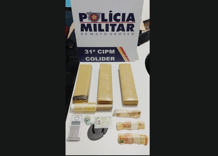 PM de Colíder descobre deposito de drogas em casa no ferro velho; suspeito foi preso.