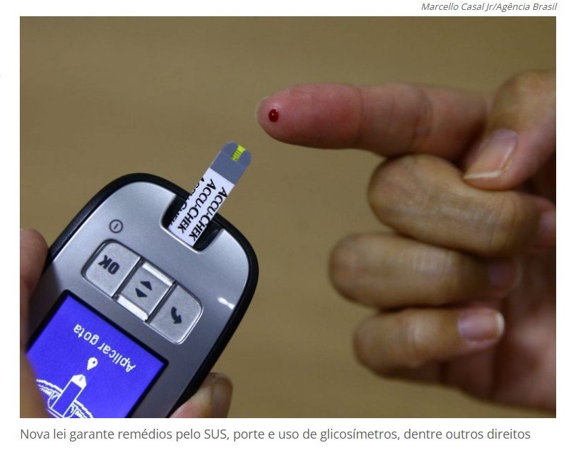 Nova lei amplia direitos de pessoas com diabetes tipo 1