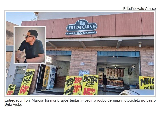 Entregador é assassinado a tiros após tentar impedir roubo de moto