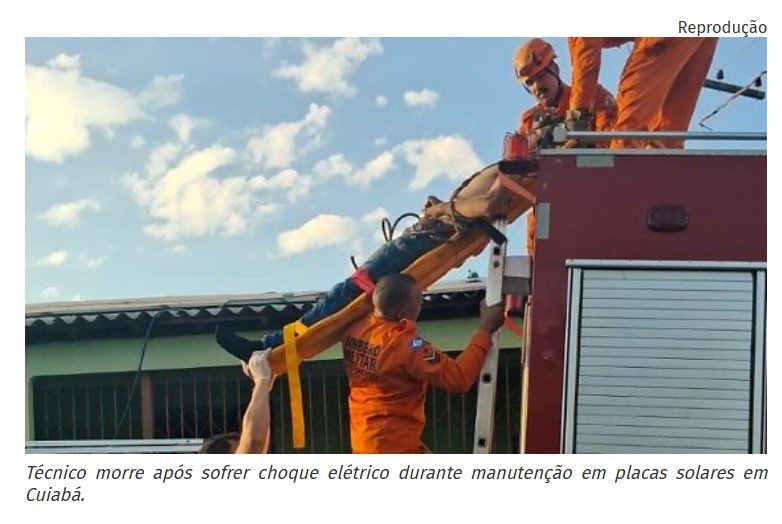 Técnico morre após sofrer choque elétrico durante manutenção em placas solares