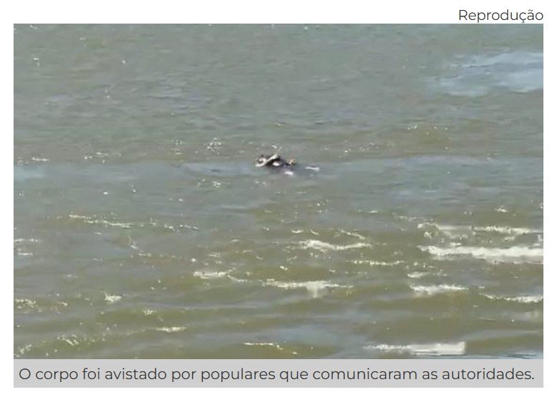 Vídeo mostra corpo boiando no Rio Cuiabá próximo à Ponte Sérgio Motta