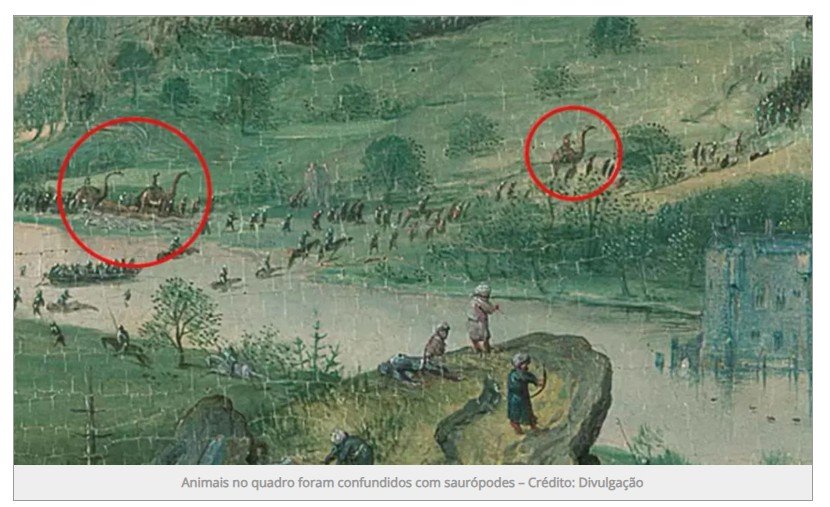 O que explica os supostos dinossauros em quadro de 1562?