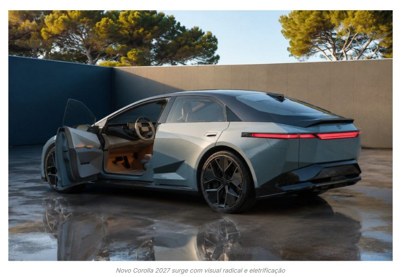 Novo Corolla 2027 surge com visual radical e eletrificação