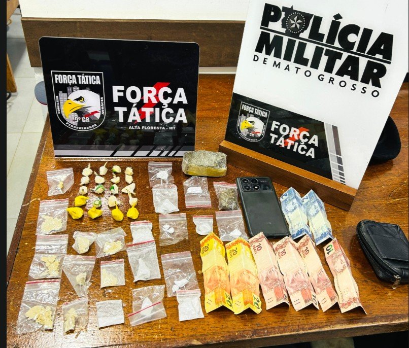 Força Tática prende homem de 33 anos por tráfico de drogas em Alta Floresta