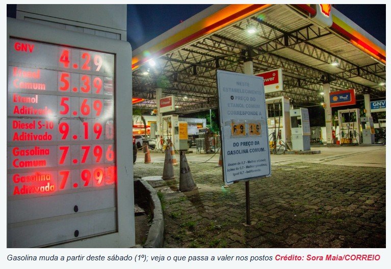 Gasolina muda a partir deste sábado (1º); veja o que passa a valer nos postos
