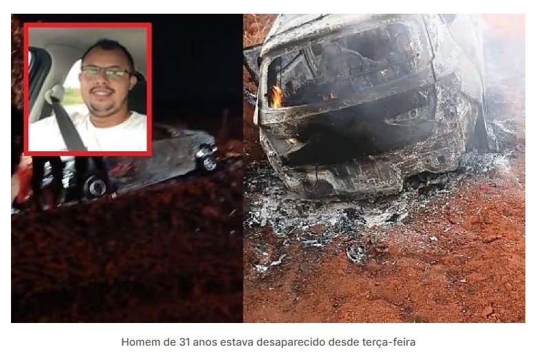 Perícia confirma que corpo carbonizado em porta-malas é de motorista de aplicativo