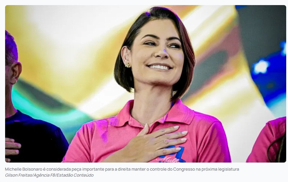 Michelle Bolsonaro anuncia candidatura ao Senado: ‘Missão que meu galego confiou’