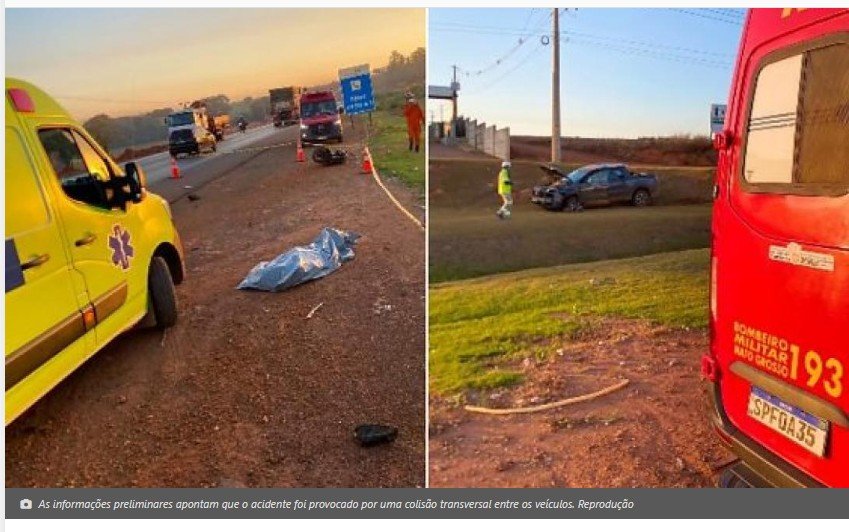 Motociclista morre em batida entre Fazer e Toro em Sorriso