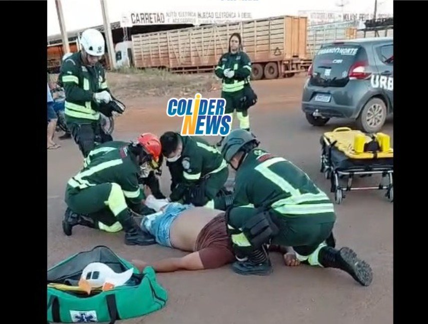 Colisão entre Fiat Mobi e Honda Bros deixa dois feridos na MT-320, em Colíder. (Vídeo)