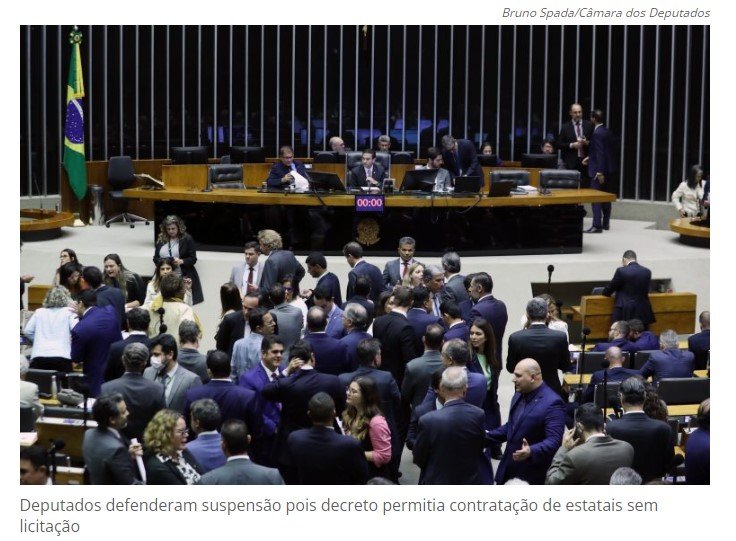 Câmara aprova projeto que suspende trechos de decretos de Lula sobre saneamento